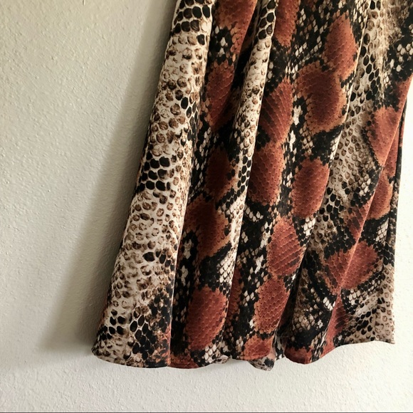 [NWT] MNG Animal Print Midi Skirt w Ruched Waist & Side Slit Size S - Picture 14 of 15